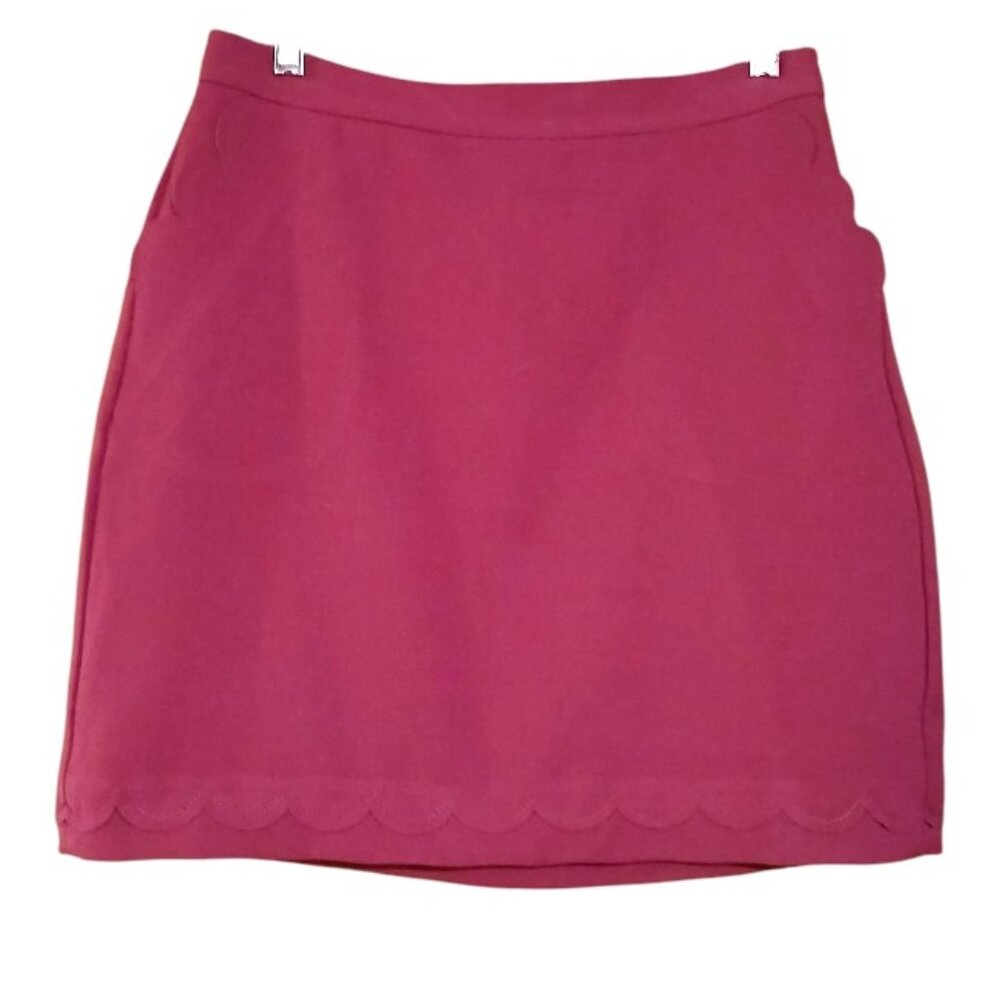 BANANA REPUBLIC Plum Scallop Stretch Career Skirt Size 4 - Picture 8 of 10